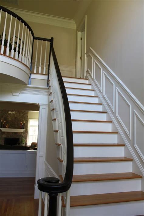 I hope you're impressed by our stair makeover.follow me on instagram. Option 2 - White painted balusters, black painted newel ...
