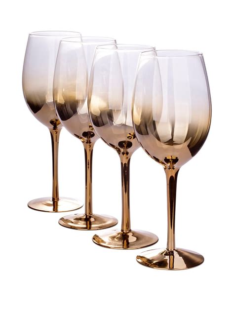 Light weight, easy to handle, no breakage tension and very cheap. WATERSIDE Gold Ombre Wine Glasses - Set of 4 (With images ...