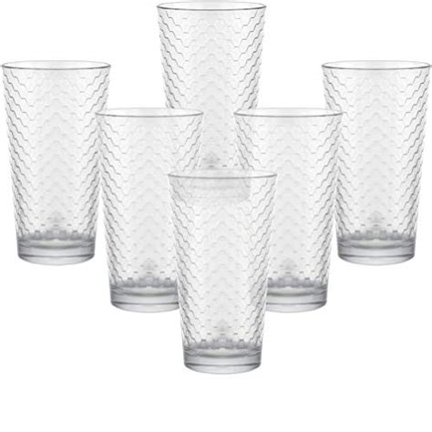 Circleware Paragon Honeycomb 12 Piece Glassware Set Highball Drinking Glasses And Whiskey Cups