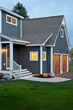 White house with tan trim. dark blue house with white porch and trim | Digging the ...