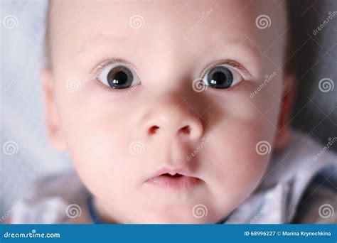 Close Up Of Cute Little Baby Face Stock Image Image Of Funny Closeup