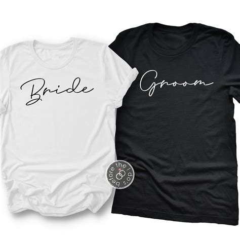 Bride and Groom Relaxed Fit Tee for Him and Her /// His and Her Shirts ...