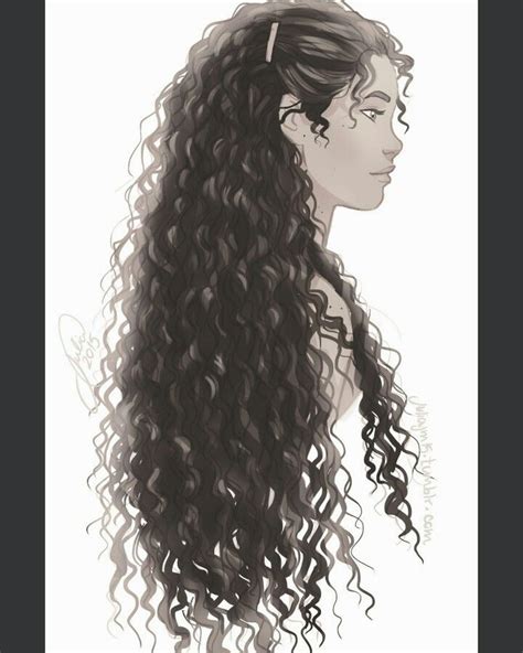 Beautiful Drawing Of A Girl With Curly Hair Character Inspiration