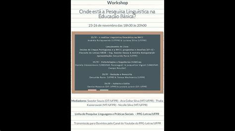 Workshop Onde Está A Pesquisa Linguística Na Educação Básica 2411 Youtube