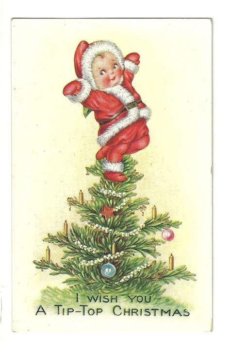 1917 Whitney Nimble Nick Standing On Christmas Tree Tip Top Postcard