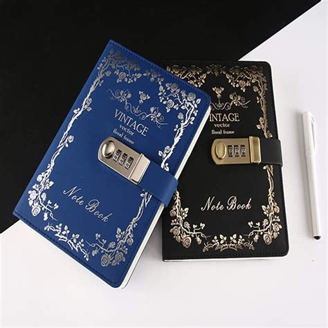locking journal diary with lock password notebook vintage journal with lock diary a5 planner