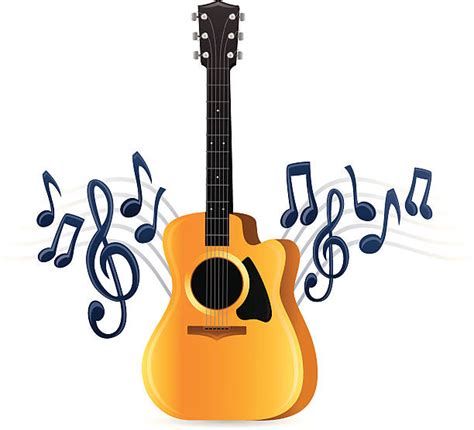 Best Cartoon Wooden Country Guitar Illustrations Royalty