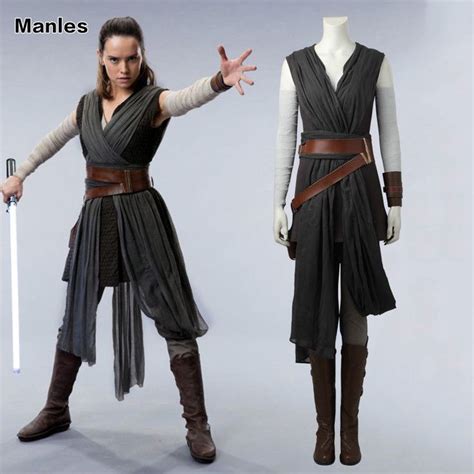 2017 Star Wars The Last Jedi Rey Cosplay Costume Year Woman Stage
