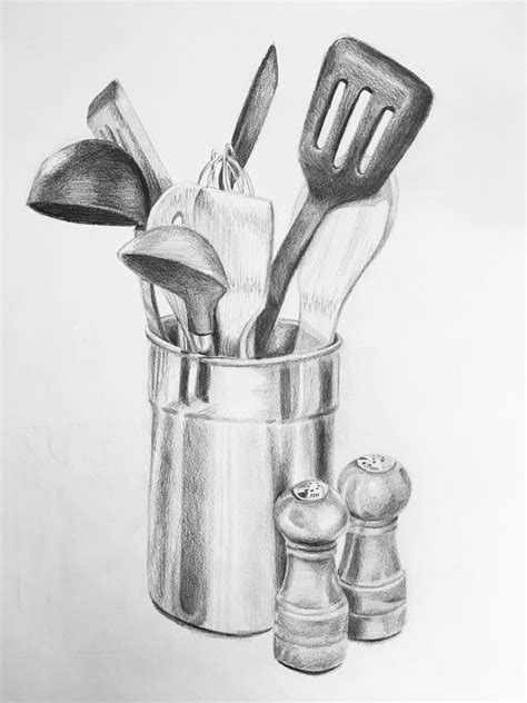Kitchen Utensils Drawing At Explore Collection Of