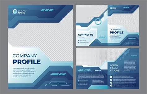 Blue Technology Company Profile Template 21816109 Vector Art At Vecteezy