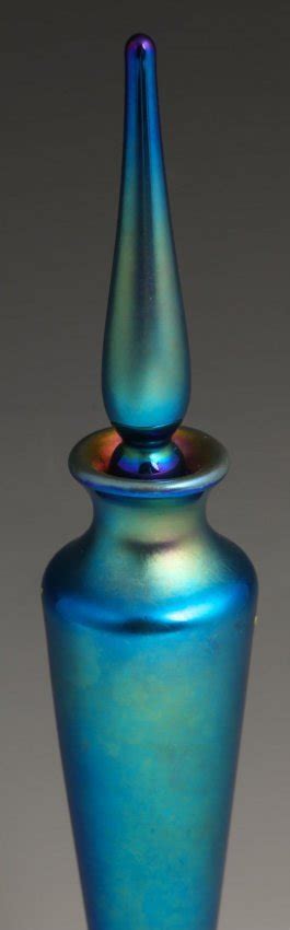 Blue Iridescent Art Glass Perfume Bottle Lot 56284