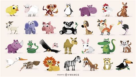 Descarga Vector De Pack De Dibujos Animados De Animales Domésticos Y
