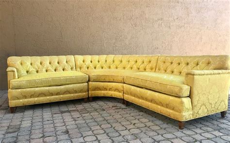 Cobianchi sofa in tufted cognac leather. Mcm Hollywood Regency Tufted Sectional Sofa By Henredon ...