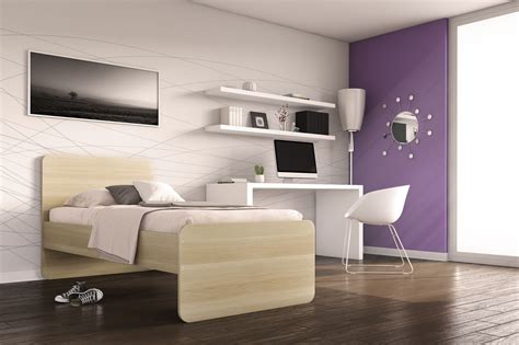 Learn how to take your small bedroom to the next level with design, decor, and layout inspiration. This funky bedroom matches up with a sleek computer table ...