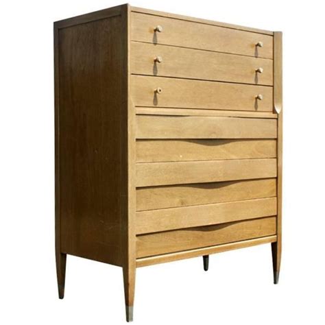 Genuine mahogany wood and brass pulls. American Of Martinsville Furniture