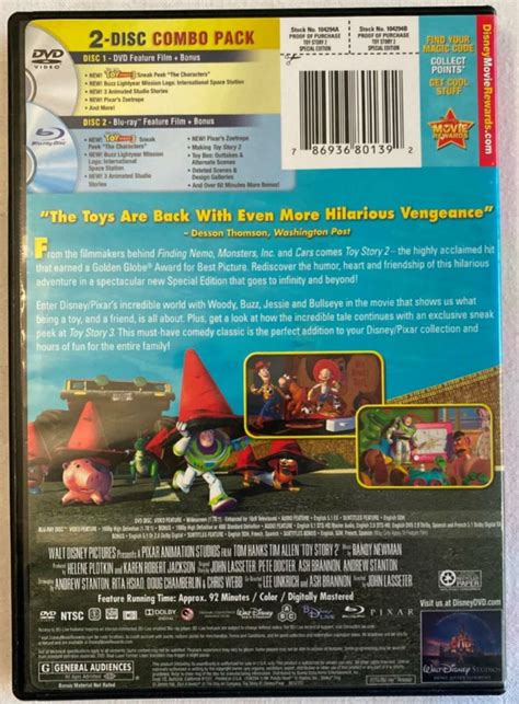 Toy Story 2 Blu Raydvd 2 Disc Set Special Edition Dvdblu Ray Tom