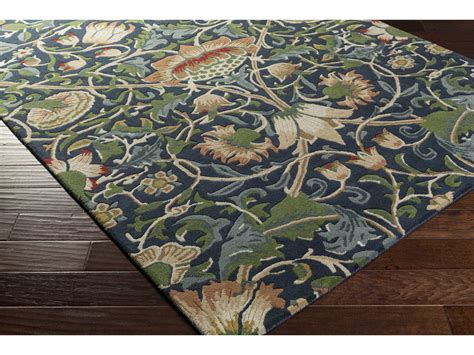 We supply and fit wall and floor tiles, including marble, granite, porcelain, mosaic etc Surya William Morris Rectangular Navy, Dark Green & Teal ...