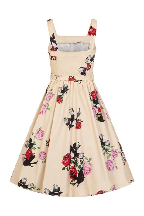Yellow Rose Print Swing Dress In Yellow Hearts And Roses London