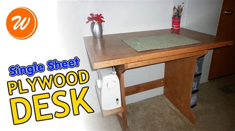 Free woodworking plans to build simple and easy plywood nightstands that require minimal tools and use closetmaid fabric drawers for storage. How To Make A Simple Plywood Desk | Single Sheet DIY - YouTube