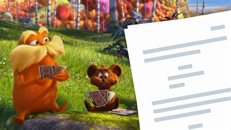 The Lorax Script Pdf Download Characters And Quotes