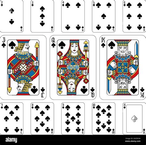 Playing Cards Spades Yellow Red Blue And Black Stock Vector Image And Art