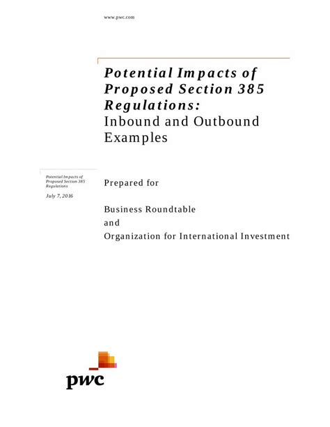 Pdf Potential Impacts Of Proposed Section 385 Regulations Impacts