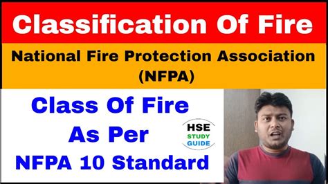 Classification Of Fire As Per NFPA NFPA 10 Standard National Fire