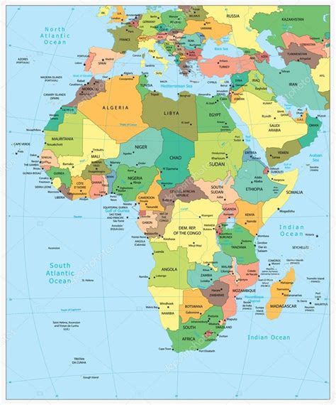 Polityczna Mapa Afryki Mapa