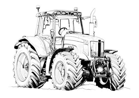 L'enfant peut peindre des jouets avec des peintures. Dessin D'art D'illustration De Tracteur Agricole ...
