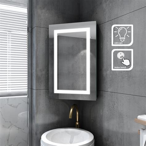 Designer Wall Hung Bathroom Illuminated Led Mirrorandcabinet Ip44 Ebay