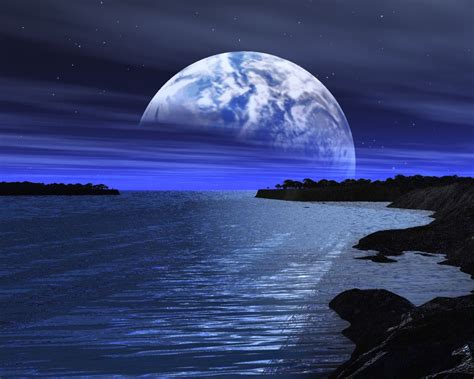 Desktop Hintergrundbilder 3d Beautiful Moon World Pictures Moon