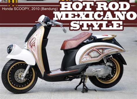 Dahulu honda scoopy jarang diminati pecinta otomotif tanah air karena memiliki bentuk body yang terlihat cukup aneh. Abu Bernas: Honda Scoopy modifikasi Dari motorplus