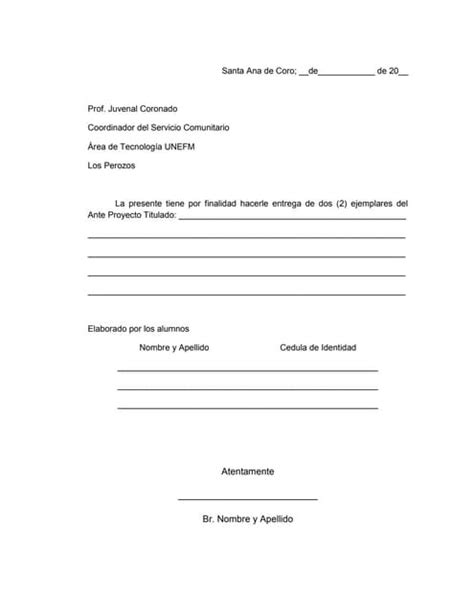 Carta de entrega