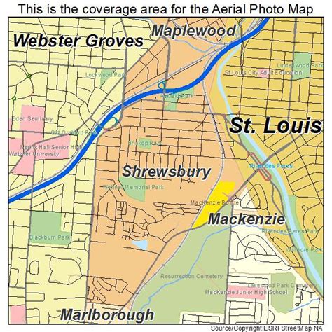 Aerial Photography Map Of Shrewsbury Mo Missouri