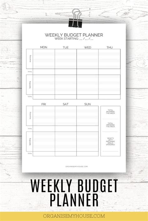 Free Weekly Budget Template Printable Pdf A And Letter