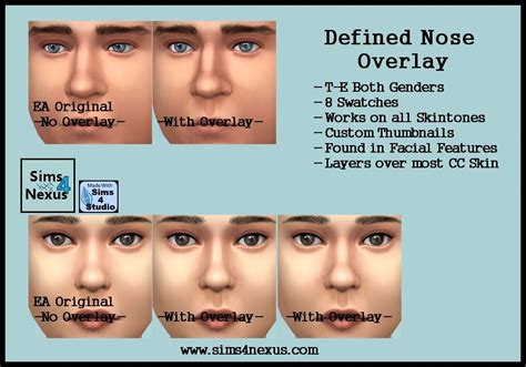 Defined Nose Overlay Original Content Define Nose Overlays Sims 4