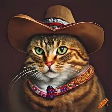 Cat Wearing A Cowboy Hat