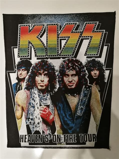 kiss back patch heaven s on fire eulenspiegel s kiss collector shop