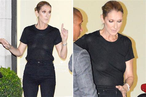 celine dion wears see through top with no bra on underneath as she continues to sex up her image