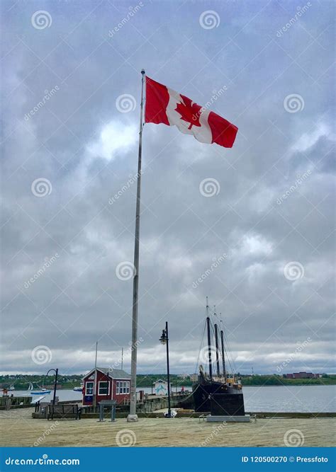 Canada Flag In Halifax New Brunswick Canada Editorial Image Image