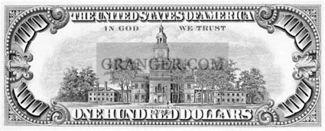 Image Of 100 Dollar Bill The Back Of A Us Hundred Dollar Note From