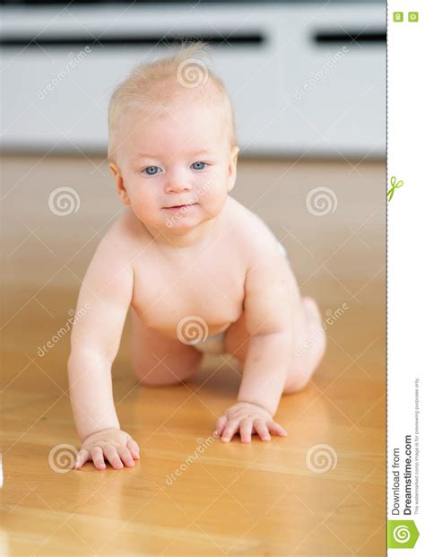 Baby Boy Crawling Stock Photo Image Of Care Indoor 76084044