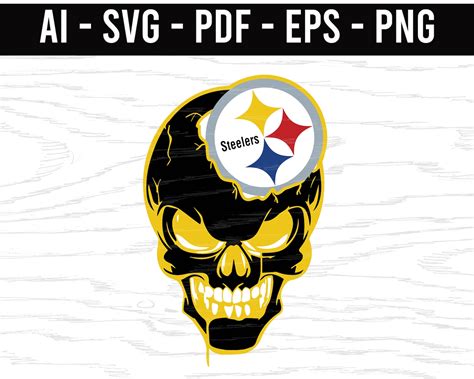 Pittsburgh Steelers Skulls Svg Png Ai Eps Pdf Nfl Sports Logo Etsy