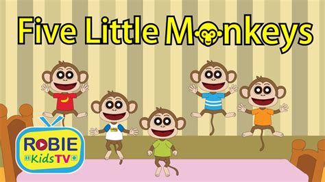 Five Little Monkeys Jumping On The Bed Children Nursery Rhymes Kids