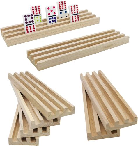 Essajoy Wooden Domino Traysracks Set Of 8 Domino Tiles Holders Mexican