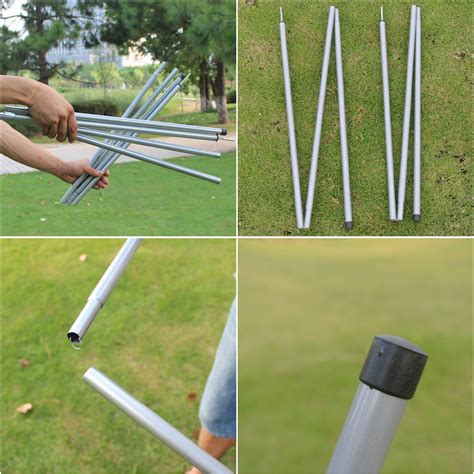 2 Pack Universal Telescopic 200cm Adjustable Steel Tent Poles Awning