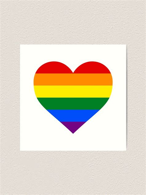 Gay Pride Flag Heart Shape Art Print By Seren0 Redbubble