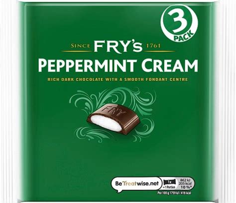 Frys Peppermint Cream Bar 3 X 49g Approved Food
