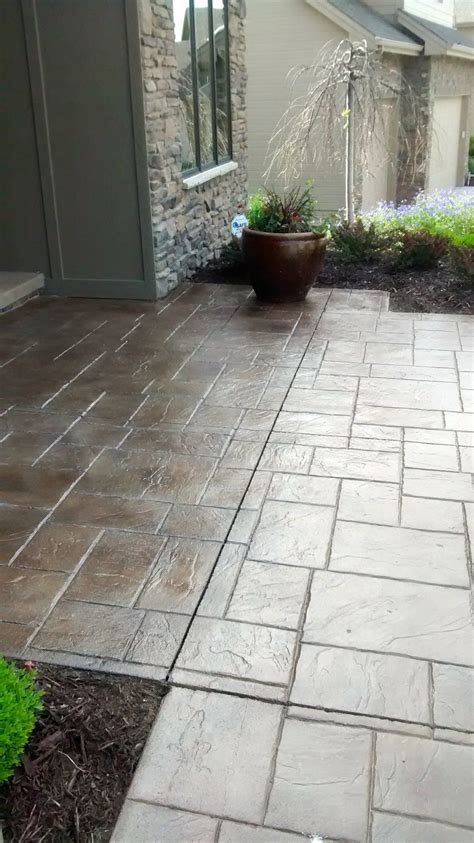 Some colors and patterns are more modern and industrial; Stamped Concrete Color Restoration on patio in Omaha ...