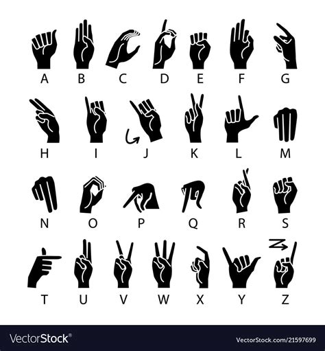 Language Deaf Mutes Hand American Sign Royalty Free Vector